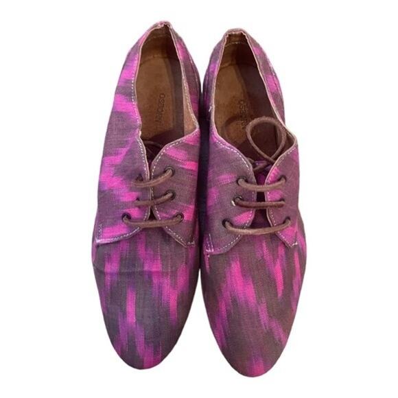 Osborn Ethically Handcrafted Rainbow Canvas & Leather Oxford Lace Up Shoes Sz 37 - Picture 5 of 10